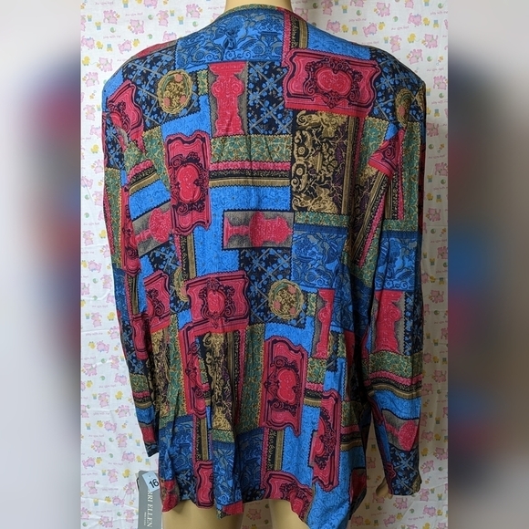 New Terry Allen long sleeve printed blazer jacket with removable insert, TF - Picture 3 of 7
